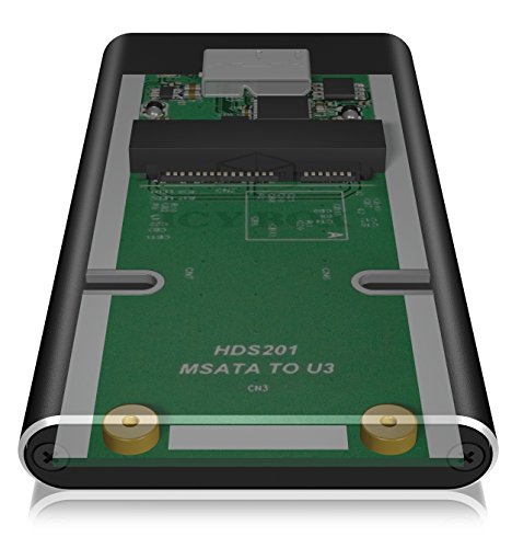 Icy Box IB-182MU3 Externes Gehäuse für 1x 1,8″ (4,57 cm) microSATA SSD mit USB 3.0 Anschluss (UASP), Aluminiumgehäuse, Schwarz - 5