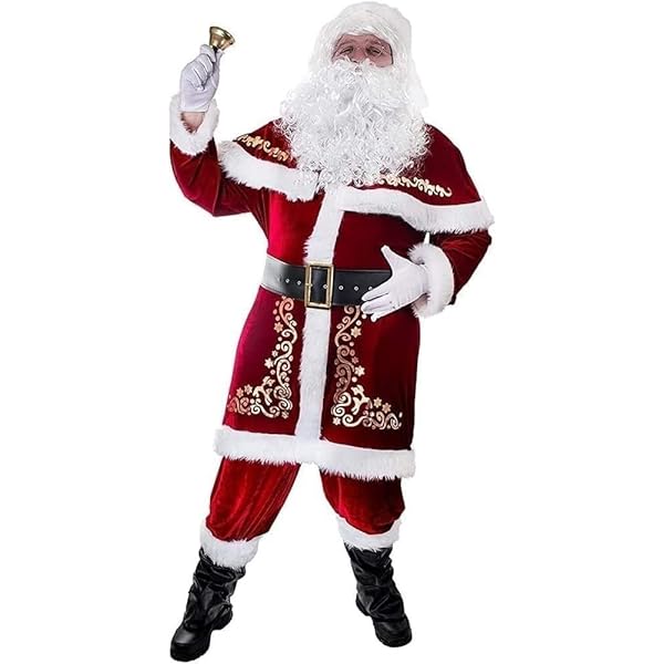 3 Pièces Perruque Et Barbe Set Deluxe Père Santa Claus Nikolaus Dieu