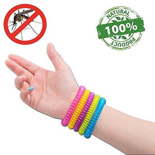 Preisvergleich Produktbild #1 Mückenschutz Armband / Moskito Schutz Anti-Moskito Insektenschutz Armbänder von NATURO- Familienpackung mit 10 Armbändern- Wasserabweisend Farbige Moskito Armbänder- 100% Natürliche Ätherische Öle, Frei von Deet- Sicher & Effektiv: 250 Stunden Schutz