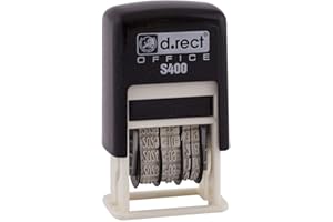 D.RECT Pieczątka Datownik 4 mm – Ręczny Stempel z Datą Rok/Miesiąc/Dzień – Czarna – Nienasączona Tuszem – Mały Datownik Biurowy dla Nauczyciela, Biura i Dokumentów