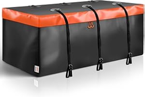 MRWIZMS Heckbox für Anhängerkupplung, 20 Kubikfuß Wasserdichter Auto Hintere Gepäcktasche mit 6 verstärkten Riemen, Geeignet für alle Fahrzeuge mit Ladekorb aus Stahl (59" 24" 24")