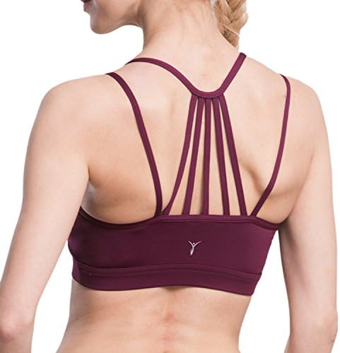 AIYIHAN Women's Yoga Sports Bra Running Gym Padded Removable Bra (Medium, Dark Purple)