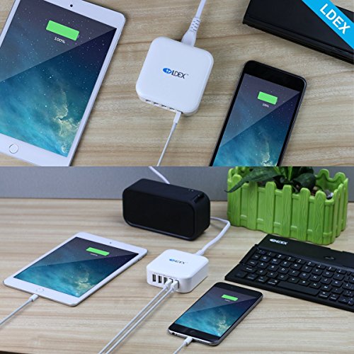 Ldex Neue Version USB Multi-Ladegerät, 40W 5 Port USB Tischladestation für iPhone 6s / 6s Plus iPad Air Pro / mini 4, Galaxy S6 / S6 Rand und mehr - 7