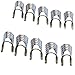 Oyedens 10Pcs Reusable Acrylic UV Gel Nail Art Tips Extension Guide Form Tools (Silver)