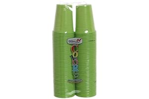 TEKHOME 100/200/500/1000 PEZZI BICCHIERI COLORATI COLORS DOPLA da bibita ideali per compleanni, feste, party, aperitivi (VERDE, 100)
