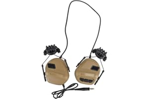 ATAIRSOFT Auricolare tattico Microfono Impermeabile Senza Funzione di riduzione del Rumore Tan