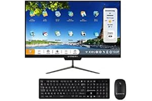 ORDISSIMO - Ordinateur de Bureau Tout-En-Un Clara 2 Idéal Senior - Ordi Fixe Facile à Utiliser - Grand Écran Plat - Interface Intuitive, Clavier Simplifié, Souris Sans Fil, Antivirus, Ports USB - Noir