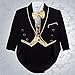 Dressy Daisy Baby Boys' Jacquard Waistcoat 5 Pieces Formal Tuxedo Suit With Tail Baptism Christening Outfit Size 12-18 Months Black Gold