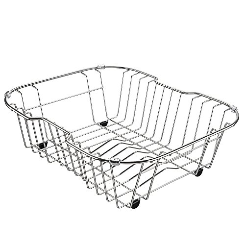 ipegtop Edelstahl über Spüle Dish Trocknen Drainer, Geschirrspüler Korb mit Besteck Tablett und Tropfschale Utensilienhalter Küchenorganisator - 2