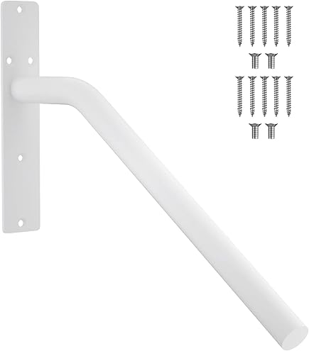 Houten trapleuningen, witte leuningen, antislip leuningen voor binnen, zoldertrapdecoratie, gangsteunstangen, wandleuning met installatieset. (Size : 200cm