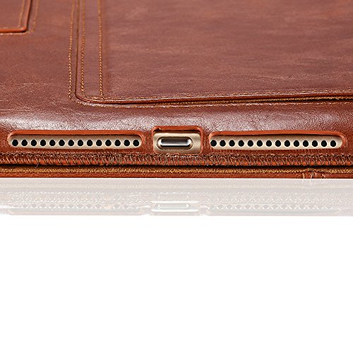 KAVAJ IPad Air 2 Ledertasche Case Hülle „Hamburg“ Für Das Apple IPad Air 2 Cognac Braun Aus Echtem Leder Mit Standfunktion In 5 Winkeln. Dünnes Smart Cover Als Edles Zubehör Für Das Original IPad Air 2 - 3