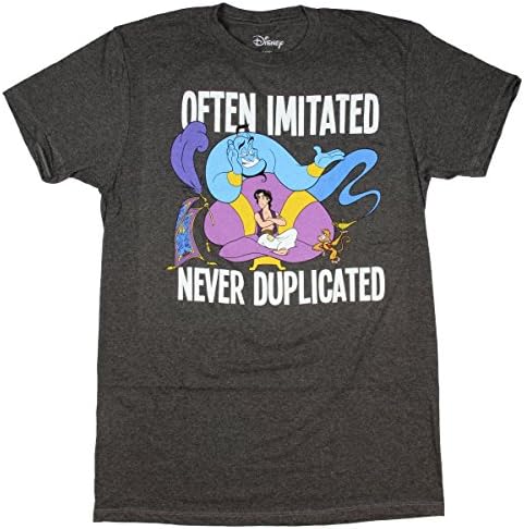Men's Aladdin Genie Often Imitated Never Duplicated T-Shirt (Medium) Charcoal Heather