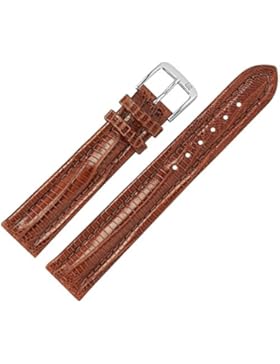 MARBURGER Uhrenarmband 20 mm Leder Braun - Teju Eidechsenleder, Eidechse (Teju) Prägung - Inkl. Zubehör - Ersatzarmband...