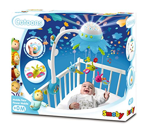 Smoby 211407 Cotoons Blumen Mobile mit Deckenprojektor, blau - 7