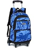 Material: Mochila hecha de nylon con varilla de tracción de aleación de aluminio ajustable y 34 ruedas de goma.