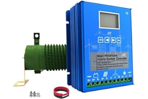 KX-ENERGIE 2000W Wind Solar Hybrid Laderegler,12V/24V Automatisch Erkennung MPPT Boost Controller,1000W Windkraftanlagen 1000W Photovoltaik Off Grid,für Blei-Säure/Lithium Batterien