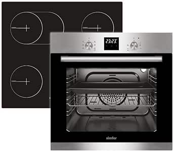 Simfer Built In Stove Set Oven And Hob Autark 60 Cm 7 Functions Digital Timer 4 Zones Glass Ceramic Hob Two Circuit And Roasting Zone Side Grille Touch Operation Amazon De Large Appliances
