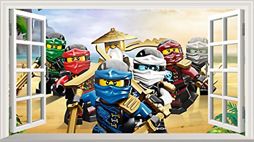 LEGO Ninjago V200 selbstklebend Magic Wandtattoo Fenster Poster Wall Art Größe 1000 mm breit x 600 mm tief (groß) …