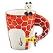Produktbild feinere Shop Creative 3D Cartoon Tier Keramik handbemalt Tasse, Keramik, giraffe