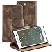 Produktbild LetiStore Tasche für Sony Xperia M5 Hülle Case Bookstyle Handy Schutzhülle Cover Braun
