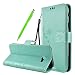 Produktbild Samsung Galaxy A7 2017 Hülle, Fraelc® Galaxy A7 (2017) Schutzhülle Flip Case mit Kartenfach und Standfunktion Schmetterling Muster Ledertasche für Samsung Galaxy A7 (2017) SM-A720F/DS (5,7 Zoll), Mintgrün