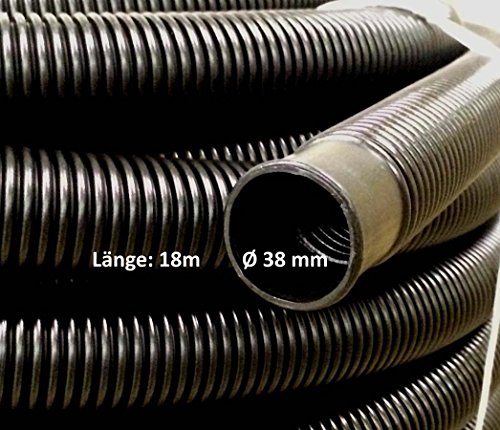 18 m Ø 38mm (6/4") schwarzer flexibler Solarschlauch Poolschlauch mit Muffe 215g/m Made in EU