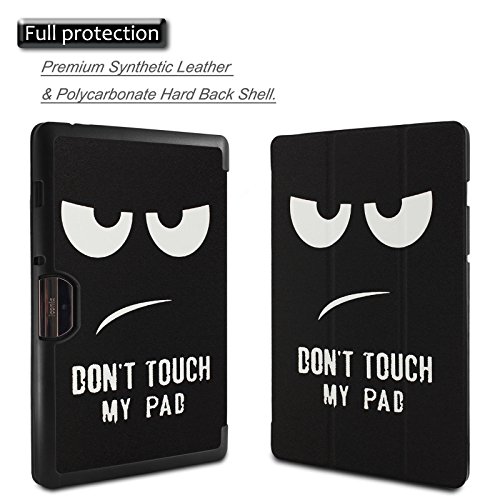 Acer Iconia One 10 B3-A30/A3-A40 Hülle, Infiland Ultra Dünn Tri-Fold Muschel PU Leder Ultra Schlank Superleicht Ständer Shell Cover Schutzhülle Etui Tasche für Acer Iconia Tab 10 (A3-A40) 25,6 cm (10,1 Zoll Full HD) Tablet-PC/ Acer Iconia One 10 (B3-A30) 25,7 cm (10,1 Zoll HD) Tablet-PC(Große Augen) - 2