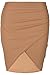 Produktbild Oops Outlet Damen Wrap Cross Over Seitlich Gerüschte Waffel Stoffe Stift Enganliegende Passform Minirock Übergröße EU 36-50 - Kamel, Small/DE 36