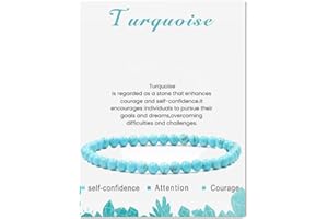 LOCCY Crystal Bracelet for Womens, 4mm Natural Stone Bracelet Stretch Gemstone Stone Bracelets Yoga Beads Bracelets for Women Men for Birthday Christmas Valentine's Gifts