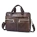 Produktbild Herren Businesstasche Aktentasche Männer Handtasche Vintage Echte Leder Große Schulter Messenger Taschen für 14 Zoll Laptop - Kaffe Braun