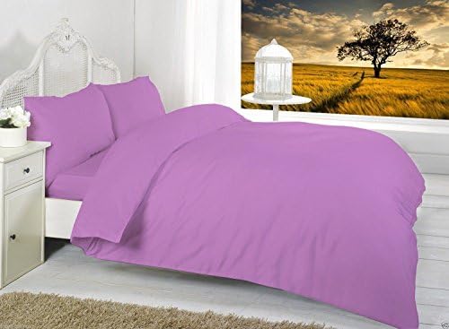 Lilac Flat Sheet Plain Dyed Polycotton Bed Sheet Double Only By EXQUIZIT HOME.
