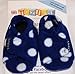 TOZIES Baby Toddler Soft Indoor Play Shoes / Slippers NON SLIP Designed to Stay on (12-18 months) BLUE DOTTY