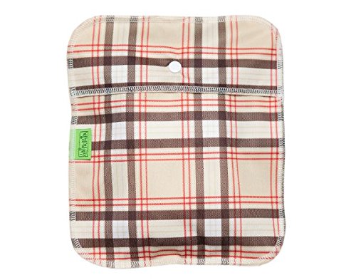 Reusable Leak-proof Bag for Nappies or Wipes - Beige Tartan - 25 x 21 cm - Waterproof - Made in EU