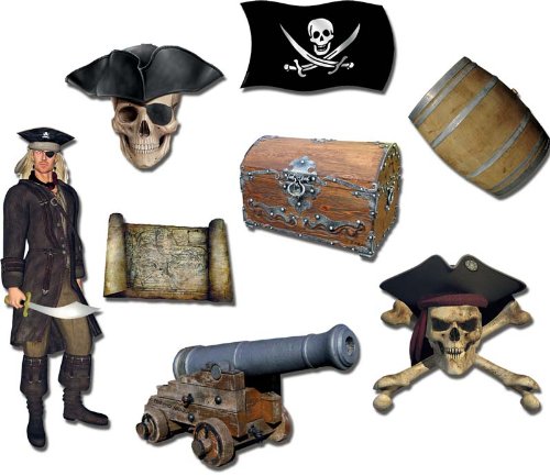 Magnettafel Piratenschiff – Fantastische Design Metall Magnetpinnwand 60×40 cm – Memoboard Pinnwand mit Motiv: Karibik Seeräuber Schiff – inkl. 8 Magnete für Magnetwand: Pirat Flagge Karte Schatzkiste Weinfass Kanone Totenköpfe – Original GUMA Magneticum® - 2
