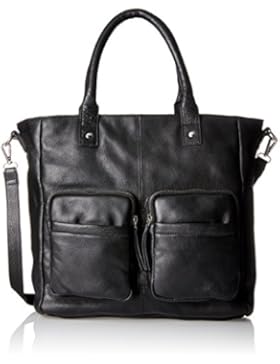 PIECES Damen Pcnikita Leather Bag Henkeltasche, Schwarz (Black), 13 x 35 x 33 cm