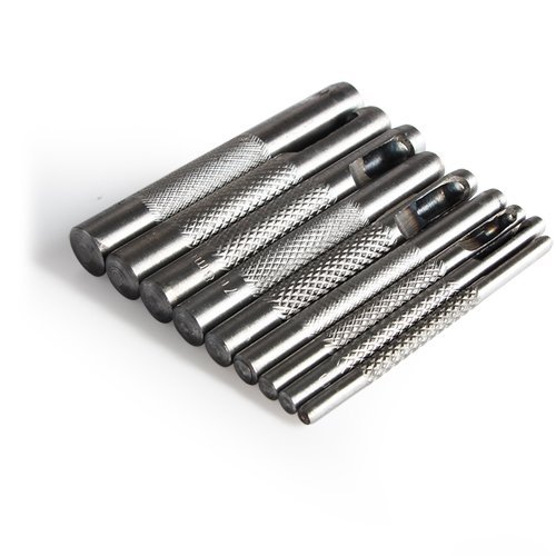 9 Stück Locheisen Lochstanze Leder Lederwaren Papier Craft Druck Werkzeug Gürtel Stanzen Set von 2.5mm-10mm - 3