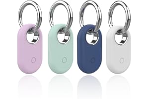 XOXVURI 4 Piezas para Samsung Galaxy SmartTag 2 Funda, Funda Protectora de Silicona Suave con Llavero Anti-Pérdida, Anti-Rayaduras a Prueba de Golpes Funda para Galaxy SmartTag2 Anti-Perdida Anti-Rasguños