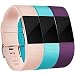 Produktbild HUMENN Für Fitbit Charge 2 Armband, Charge 2 Armband Weiches Silikon Sports Ersetzerband Fitness Verstellbares Uhrenarmband für Fitbit Charge2 Small 3 Farbe-2