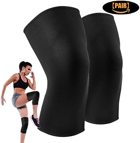 Knee Support, Compression Knee Sleeve for Meniscus Tear, Knee Brace Strap, Protector Wrap for Pain Relief, Arthritis, ACL, Sports and Injury Recovery, Breathable Neoprene Sleeve (Black, Small)