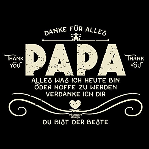 Vatertagsgeschenk : Kissen mit Urkunde :: Danke Papa : Geschenk für den Vater Stiefpapa Adoptivpapa : Persönliche Geschenk-idee zum Vatertag 40×40 Farbe: schwarz - 2