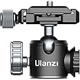 ULANZI U-80L Tripod Ball Head with Quick Release Arca Swiss Plate | 360° Rotating Metal Ball Head Camera Mount with & Cold Shoe adapter | Max Load 10kg | 1/4" Mount for Tripod & Monopod, Light Stand
