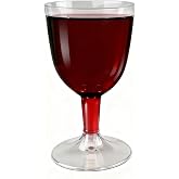 VELLUSTRA 50 Elegant Hard Plastic Wine Glasses for Wine, Cocktails, Desserts (160ml) - Durable and Reusable - Weddings, Birth
