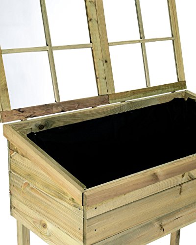 myGardenlust Frühbeet Pflanzkasten – Hochbeet Bausatz aus Holz – Kräuterbeet Imprägniert für Garten Terrasse und Balkon – Pflanzkübel als Gemüse Kräuter Beet – Pflanztisch für Outdoor mit - 5