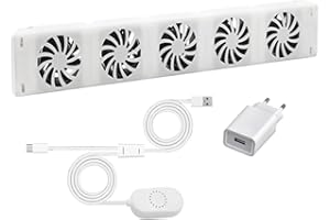 CWOQOCW Ventole Per Termosifoni, Radiatore Termosifone Intelligente Ventilatore Per Con 5 Ventole Migliorate, Amplificatore Per Radiatori L'efficienza Del Riscaldamento E Risparmiare Energia(MONO-SET)