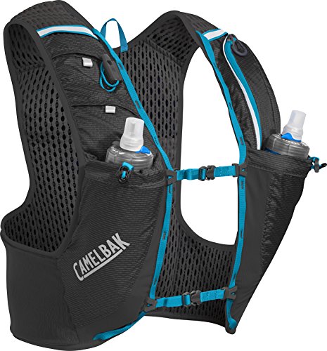 CamelBak Ultra Pro Mochila de Hidratación, Hombre, Negro/Azul (Atomic Blue), M