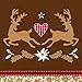 Produktbild Servietten Spar-Pack (40 Stück) Rentier Winter Herz kariert Weihnachten Rot Braun Beige Natur Sand 33x33 cm Tischdeko Feier Weihnachtsfest Dekoration