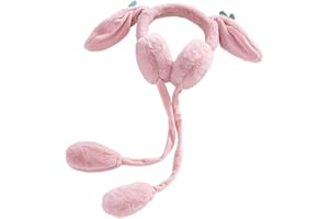 Balakaka Paraorecchie Inverno Bambini, Carino Caldo Fascia Capelli Peluche con Orecchie Mobili 3D, Morbido Paraorecchie Antivento per Scuola Sci Regalo di Natale per Bambino Bambina Ragazze 3-12 anni
