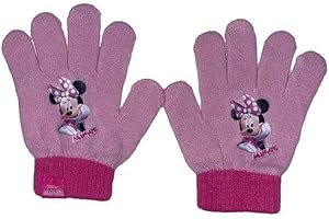 ILS I LOVE SHOPPING Guanti Invernali per Bambini 2 pcs Inverno Unisex Taglia unica (MINNIE MOUSE Rosa)
