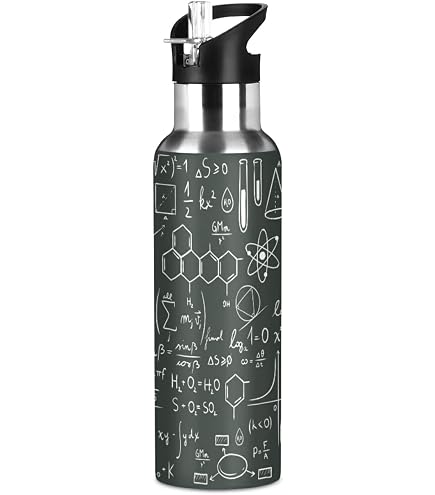 Vnurnrn Simpatico Pianeta Razzo Spaziale Bottiglia Acqua Acciaio Inox, Isolato Borraccia Termica Senza BPA 600ML per Bevande Calde e Fredde per Bambini Sport Ciclismo Scuola
