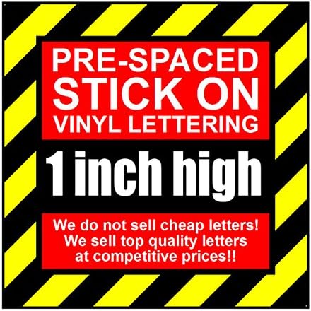 6 Characters 1 inch (25mm) high pre-spaced stick on vinyl letters and numbers(GOLD (Satin finish))